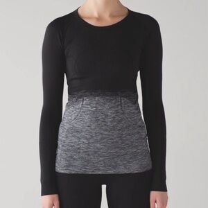Lululemon Swiftly Tech Crew Top Long Sleeve, Black/White Ombre